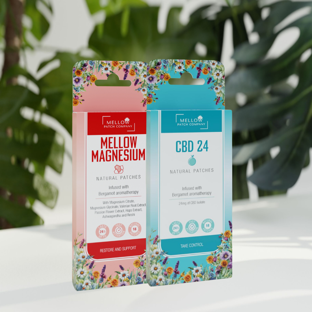 Mellow Patch Calming Bundle – CBD24 and Mellow Magnesium patches for stress relief and relaxation